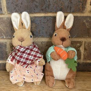 2 Peter Cottontail’s Fairy Tail Friends Peter And Mrs. Cottontail Plush Bunnies